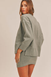 MABLE 3-Piece Sweater Set with Crop Cami, Mini Skirt, and Cardigan - Stylish Comfort